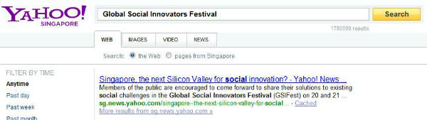 Yahoo news links leads to search query