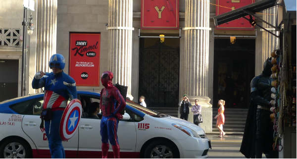 Superheroes Hollywood Boulevard