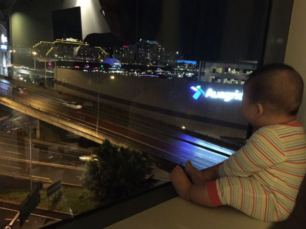 Oli looking at the harbour